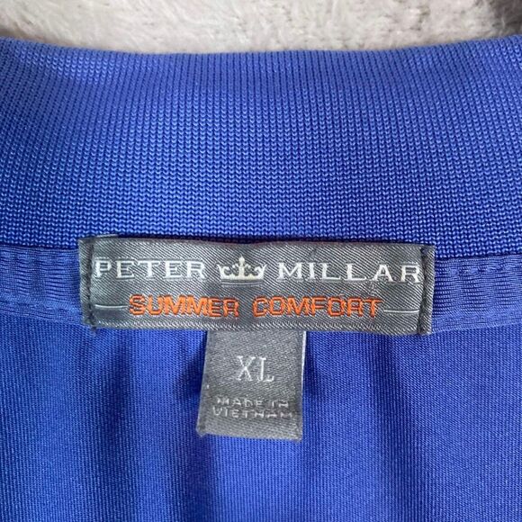 Peter Millar Summer Comfort Polo Shirt Mens XL Blue Golf UPF 50 Performance FLAW - Picture 3 of 6